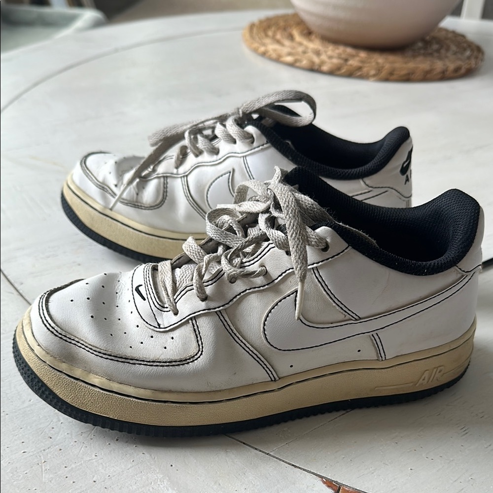 Nike Air Force 1 White and Black Sneakers